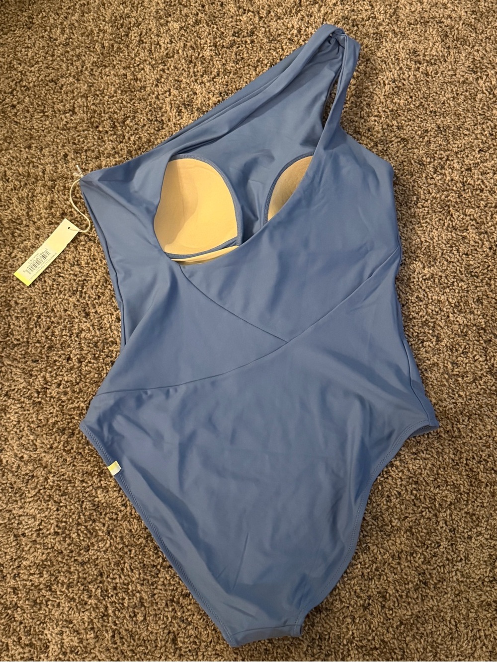 Summmersalt Ruched Sidestroke One-Shoulder One-Piece Swimsuit - Mountain Blue - Picture 2 of 12